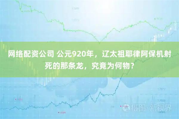 网络配资公司 公元920年，辽太祖耶律阿保机射死的那条龙，究竟为何物？